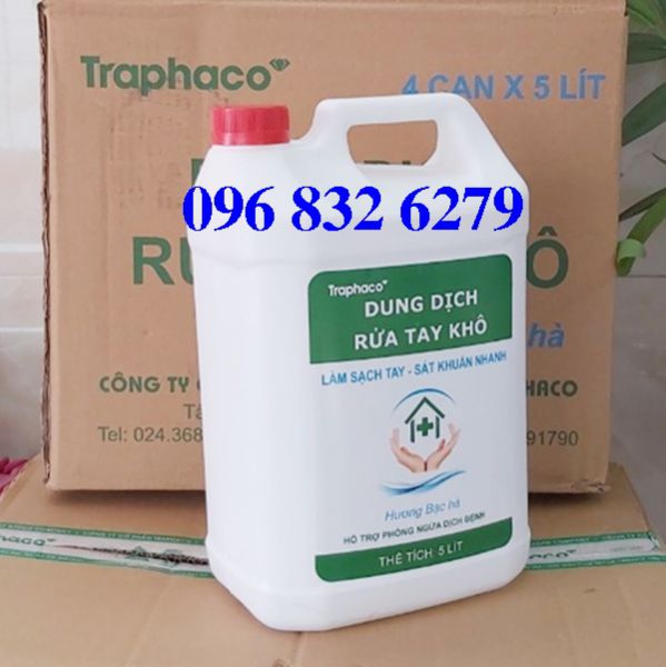 NƯỚC RỬA TAY KHÔ CAN 5 LÍT (SP của hãng Dược uy tín TRAPHACO)